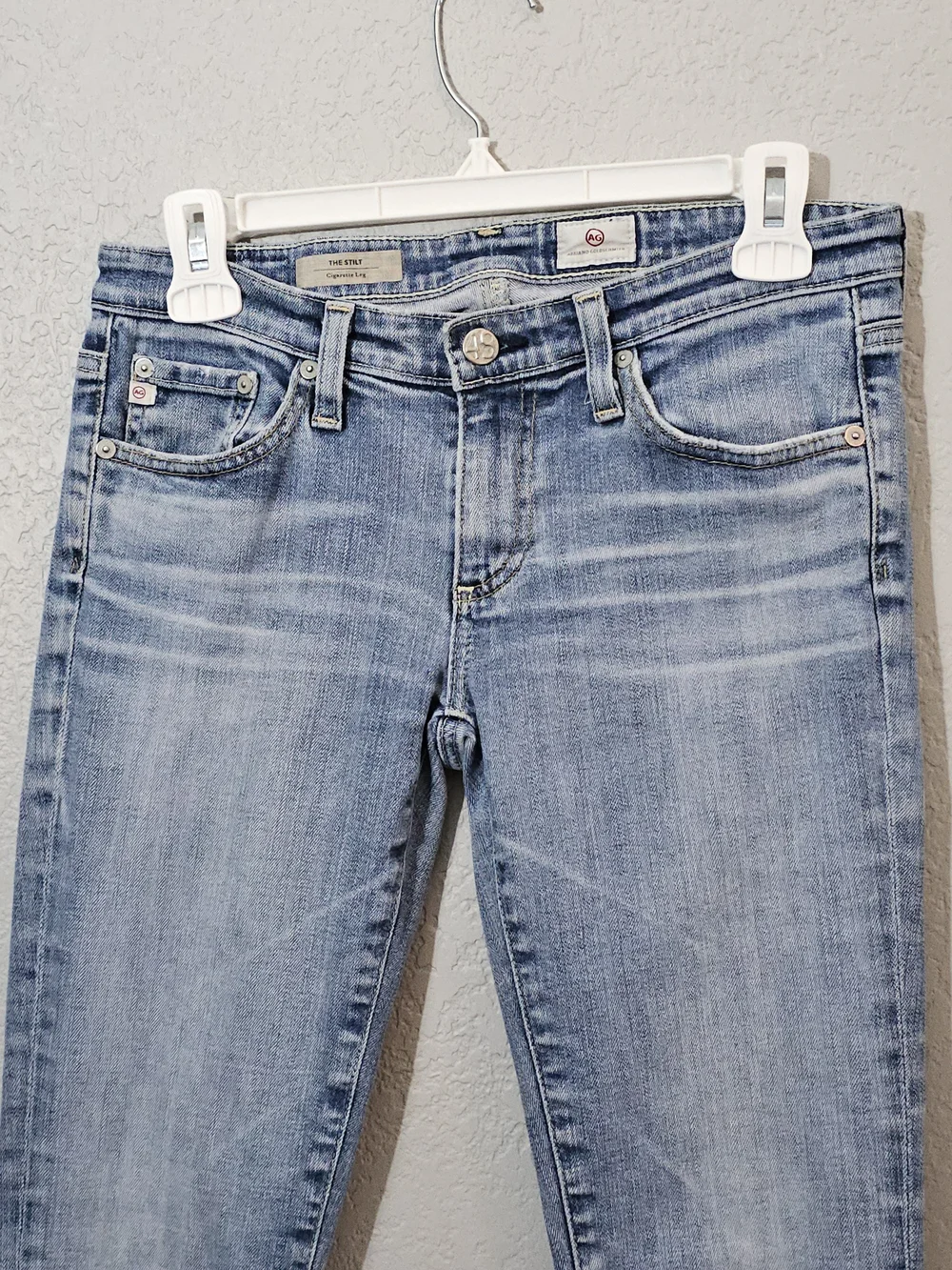 AG Adriano Goldschmied The Stilt Cigarette Leg Light Wash Jeans Womens 26R Ankle - Picture 2 of 10